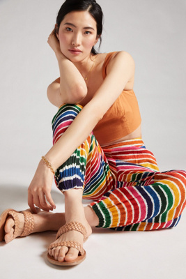 Farm Rio Rainbow Striped Joggers | Anthropologie