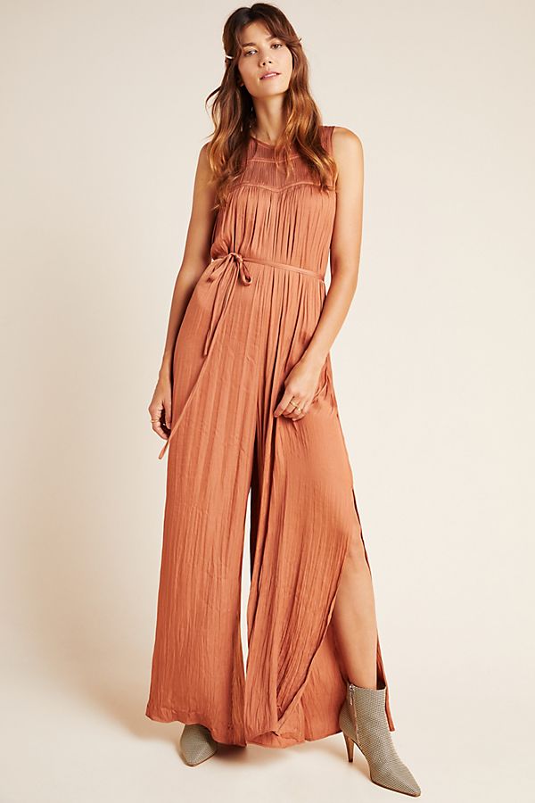 Slide View: 1: Mandy Pleated Wide-Leg Jumpsuit