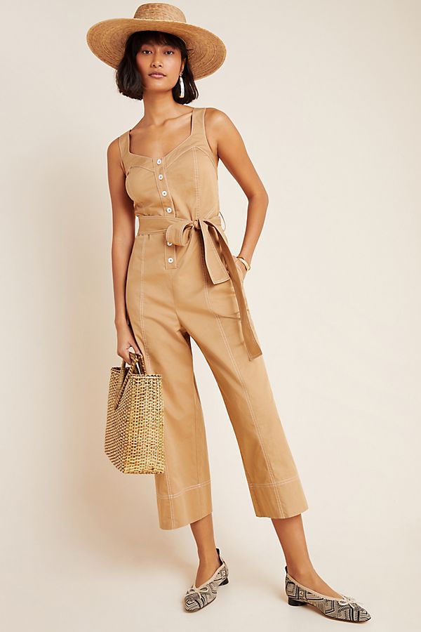 Slide View: 1: Mischa Contrast-Stitched Jumpsuit