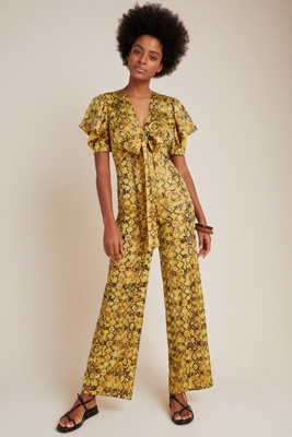 anthropologie yellow jumpsuit