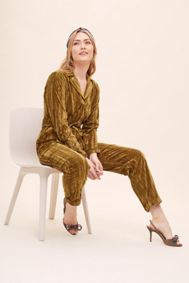 anthropologie velvet jumpsuit