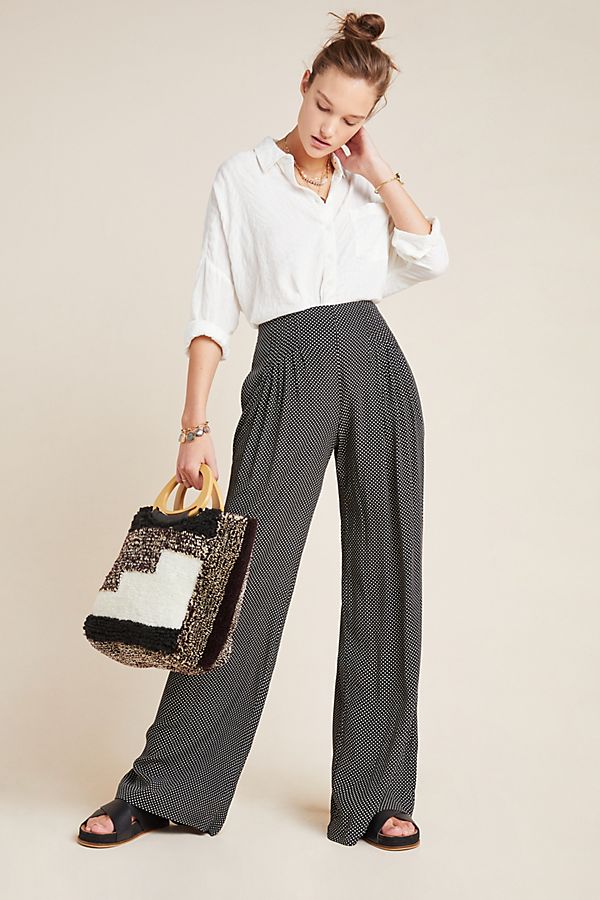 Slide View: 1: Cabo Pleated Wide-Leg Pants
