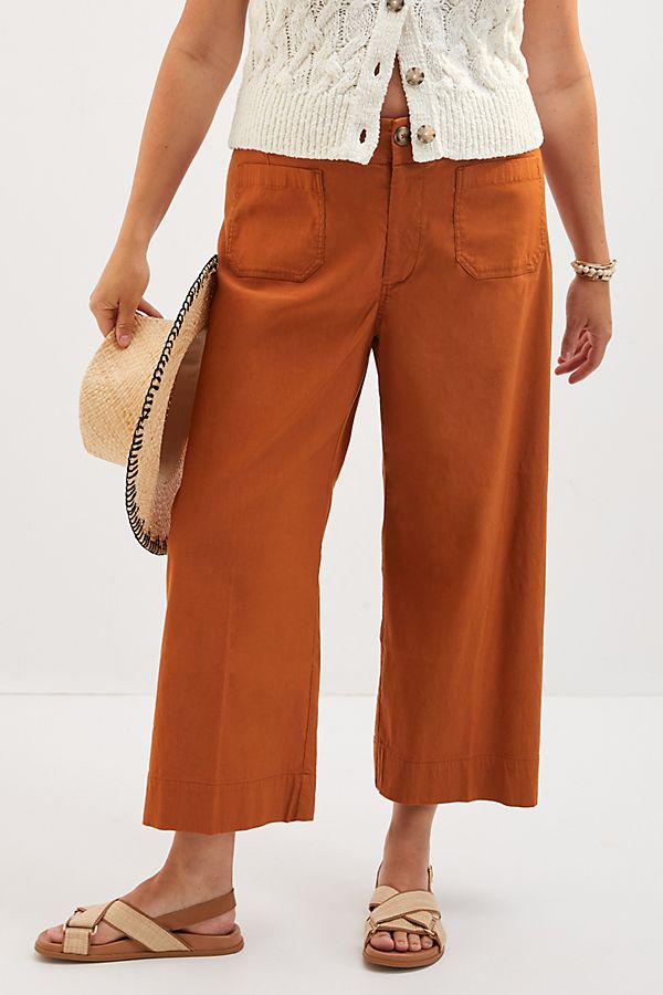 Maeve Colette Cropped Wide-Leg Trousers | Anthropologie UK