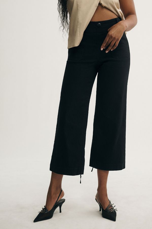 Slide View: 14: The Colette Cropped Wide-Leg Pants by Maeve