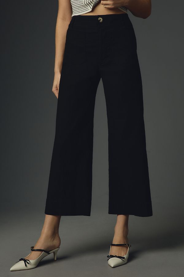 Slide View: 7: The Colette Cropped Wide-Leg Pants by Maeve