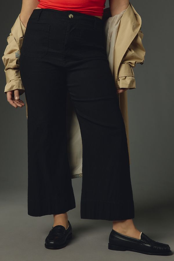 Slide View: 10: The Colette Cropped Wide-Leg Pants by Maeve