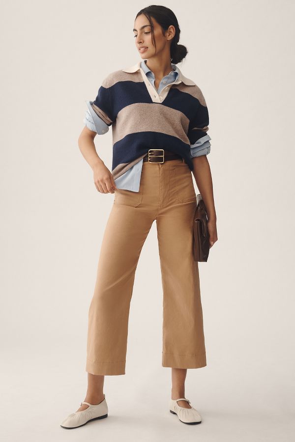 Slide View: 1: Le Pantalon Large Raccourci Colette par Maeve