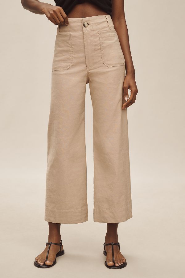 Slide View: 2: The Colette Cropped Wide-Leg Pants by Maeve: Magic Fabric Edition