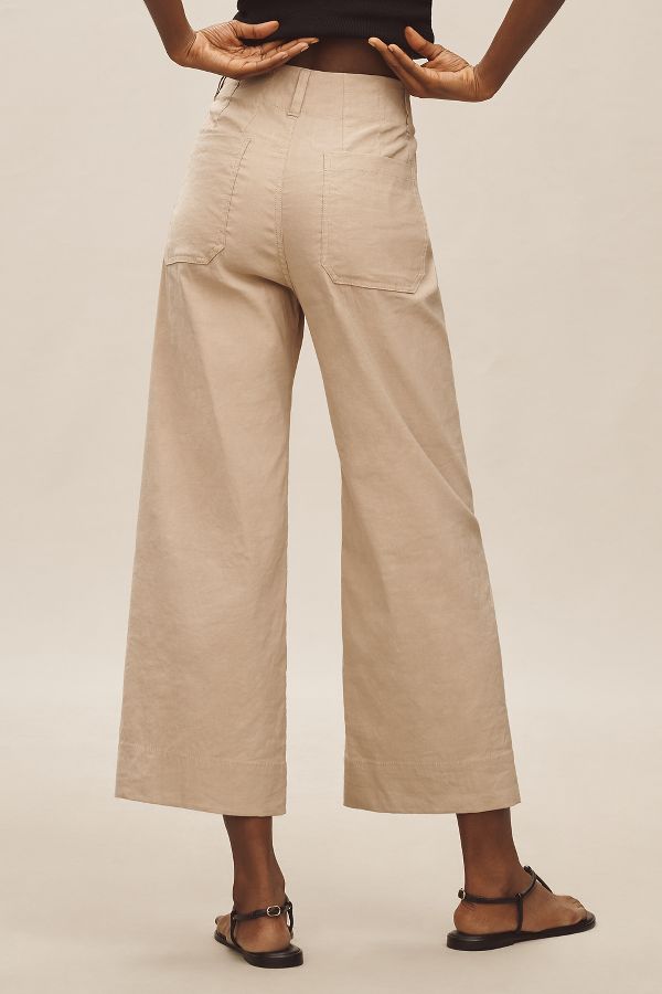 Slide View: 4: The Colette Cropped Wide-Leg Pants by Maeve: Magic Fabric Edition