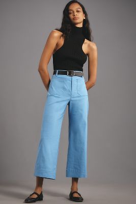 The Colette Cropped Wide-Leg Pants by Maeve