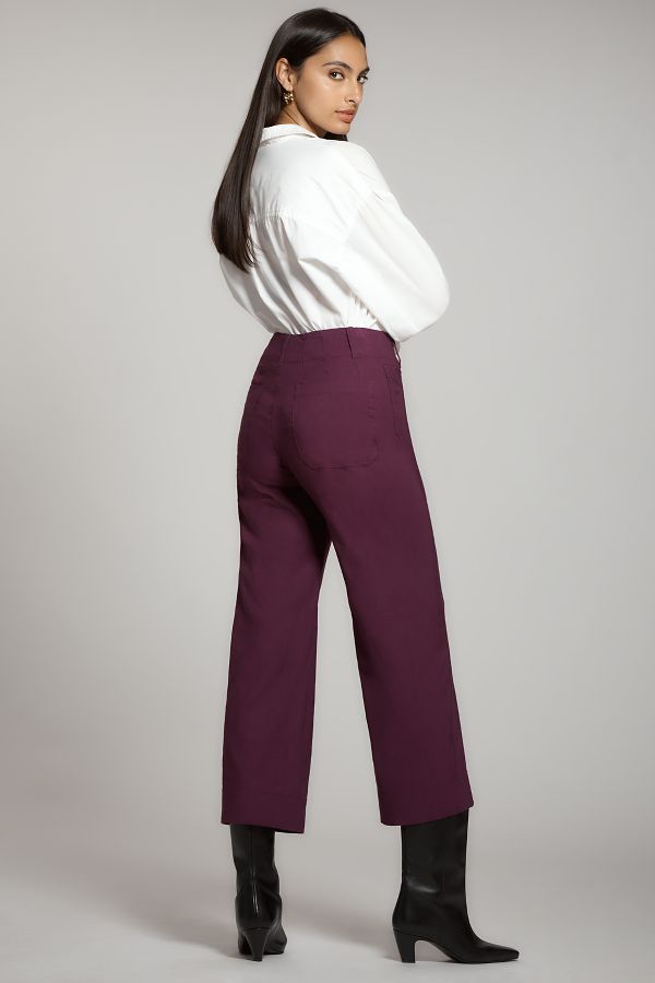 Slide View: 3: The Colette Cropped Wide-Leg Pants by Maeve