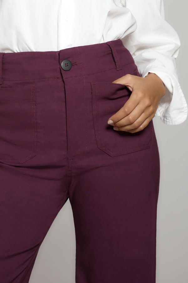 Slide View: 4: The Colette Cropped Wide-Leg Pants by Maeve