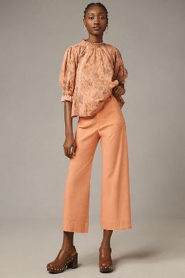 Maeve The Colette Cropped Wide-Leg Trousers