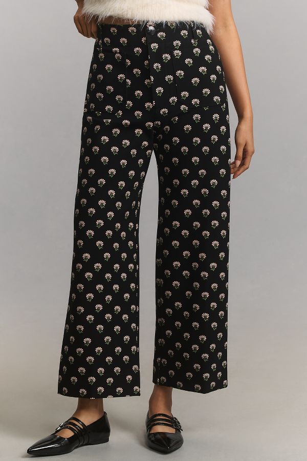 Slide View: 2: The Colette Cropped Wide-Leg Ponte Pants by Maeve