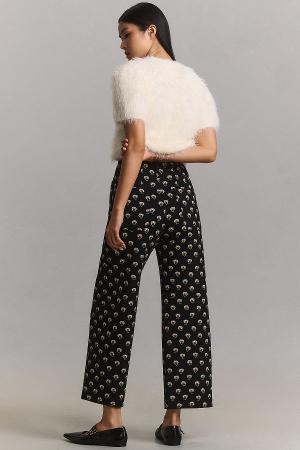 Slide View: 3: The Colette Cropped Wide-Leg Ponte Pants by Maeve