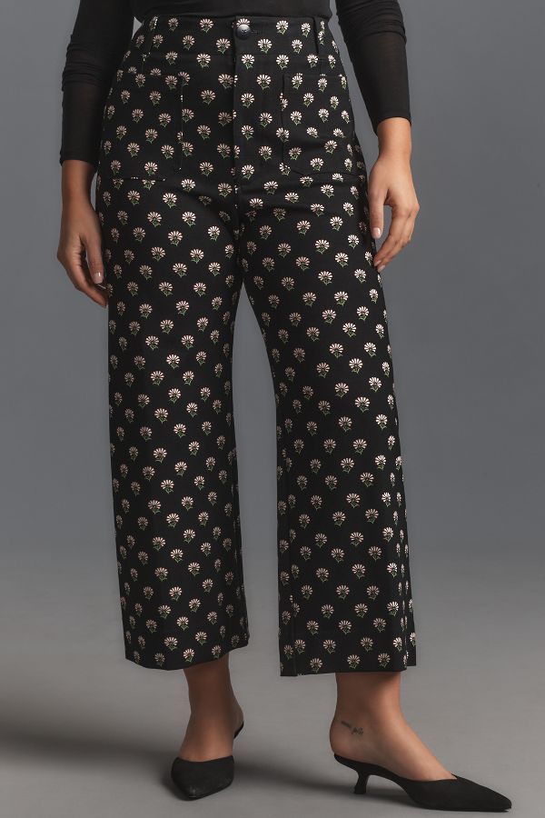 Slide View: 6: The Colette Cropped Wide-Leg Ponte Pants by Maeve