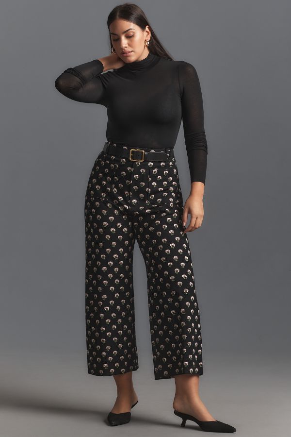 Slide View: 5: The Colette Cropped Wide-Leg Ponte Pants by Maeve