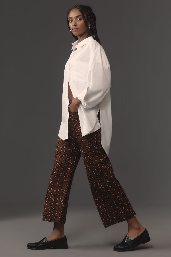 Slide View: 3: The Colette Cropped Wide-Leg Ponte Pants by Maeve