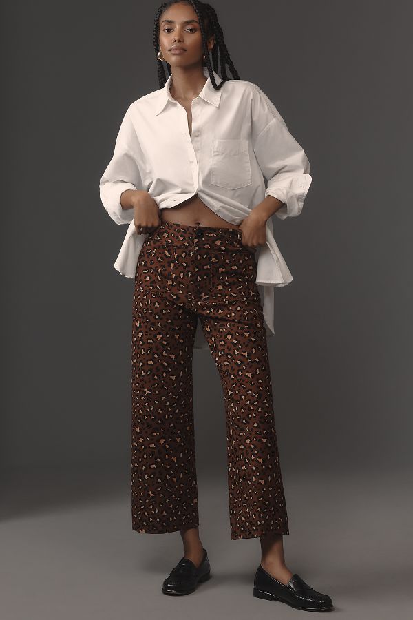 Slide View: 1: The Colette Cropped Wide-Leg Ponte Pants by Maeve