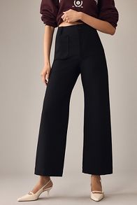 Slide View: 6: The Colette Cropped Wide-Leg Pants by Maeve: Ponte Edition