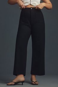 Slide View: 2: The Colette Cropped Wide-Leg Pants by Maeve: Ponte Edition