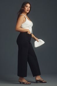 Slide View: 4: The Colette Cropped Wide-Leg Pants by Maeve: Ponte Edition