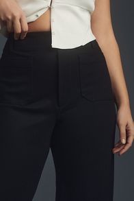 Slide View: 5: The Colette Cropped Wide-Leg Pants by Maeve: Ponte Edition