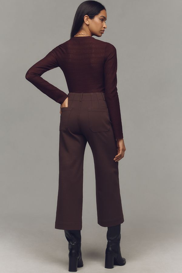 Slide View: 4: The Colette Cropped Wide-Leg Pants by Maeve: Ponte Edition