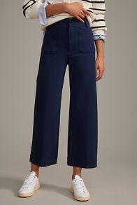 Slide View: 2: The Colette Cropped Wide-Leg Pants by Maeve: Ponte Edition