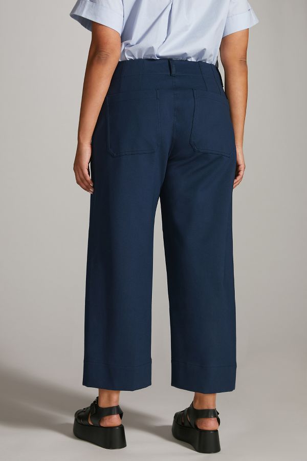 Slide View: 8: The Colette Cropped Wide-Leg Pants by Maeve: Ponte Edition