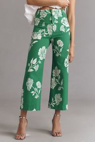 Slide View: 2: The Colette Cropped Wide-Leg Pants by Maeve