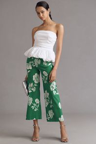 Slide View: 1: The Colette Cropped Wide-Leg Pants by Maeve