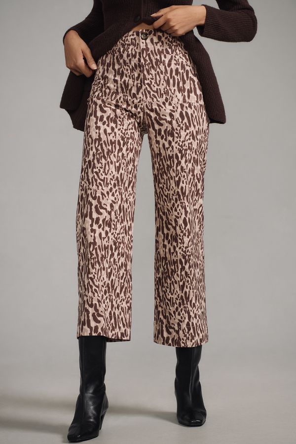 Slide View: 2: The Colette Cropped Wide-Leg Pants by Maeve