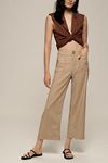 Thumbnail View 2: The Colette Cropped Wide-Leg Pants by Maeve: Linen Edition