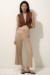 Thumbnail View 1: The Colette Cropped Wide-Leg Pants by Maeve: Linen Edition