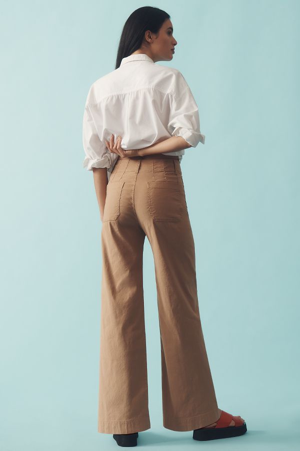 Slide View: 3: The Colette Full-Length Wide-Leg Pants by Maeve