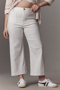 Slide View: 5: The Colette Cropped Wide-Leg Pants by Maeve: Contrast-Stitch Edition