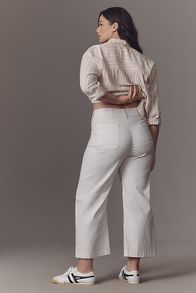 Slide View: 6: The Colette Cropped Wide-Leg Pants by Maeve: Contrast-Stitch Edition