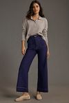 Thumbnail View 1: The Colette Cropped Wide-Leg Pants by Maeve: Contrast-Stitch Edition