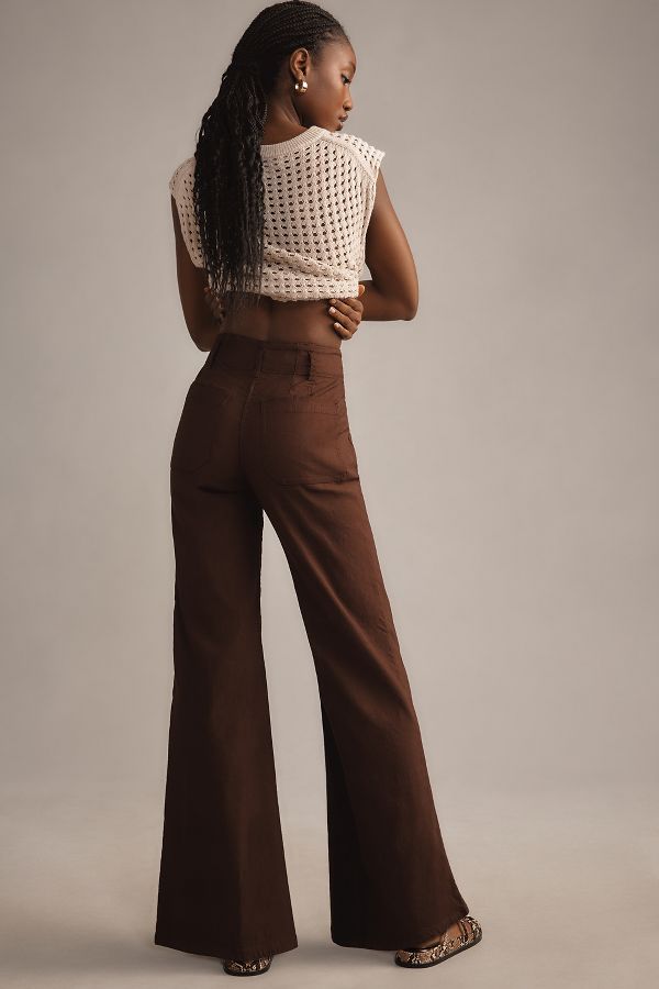 Slide View: 3: Maeve Junie High-Rise Wide-Leg Flared Trousers