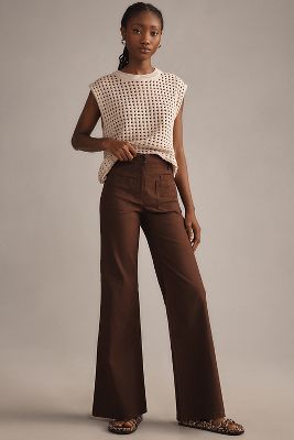 Maeve Junie High-Rise Wide-Leg Flared Trousers