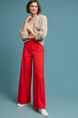 red wide leg jeans