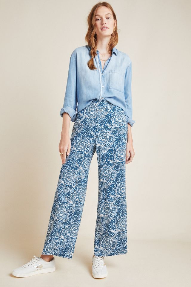 Maeve Anika Knit Wide-Leg Pants | Anthropologie