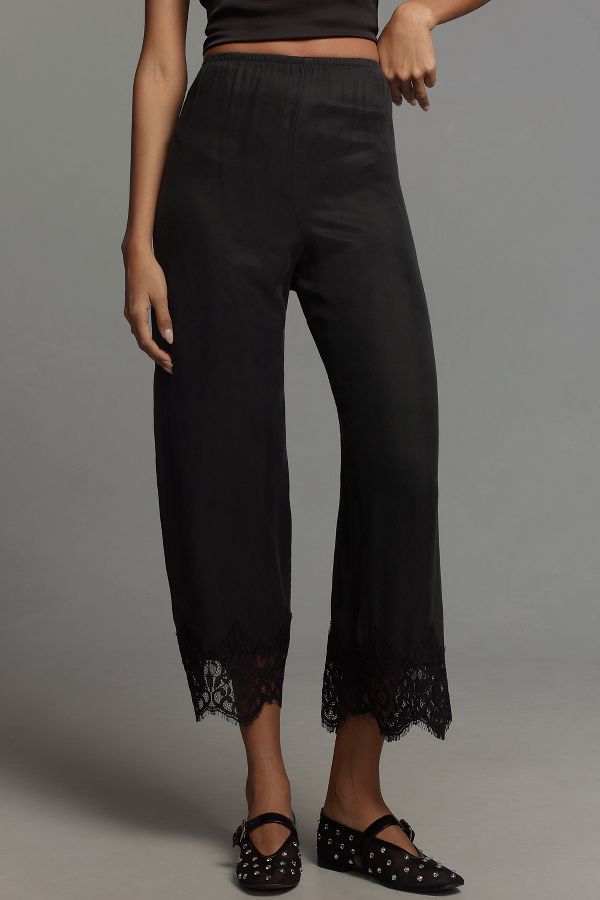 Slide View: 2: Mare Mare Lace Hem Pull-On Pants