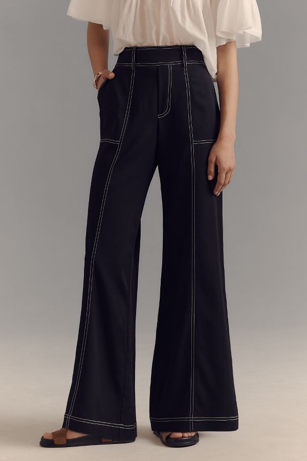 Slide View: 2: Mare Mare Contrast Wide-Leg Pants