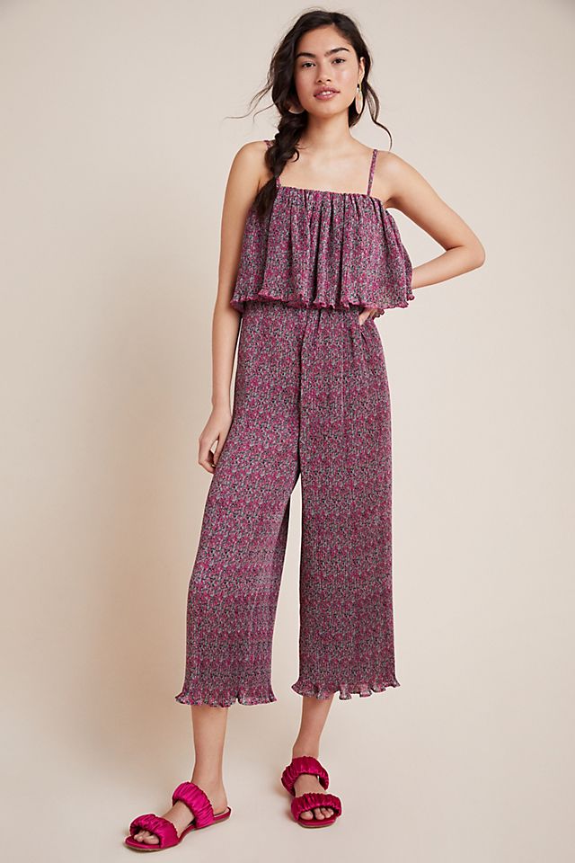 Suzanne Pleated Wide-Leg Jumpsuit | Anthropologie