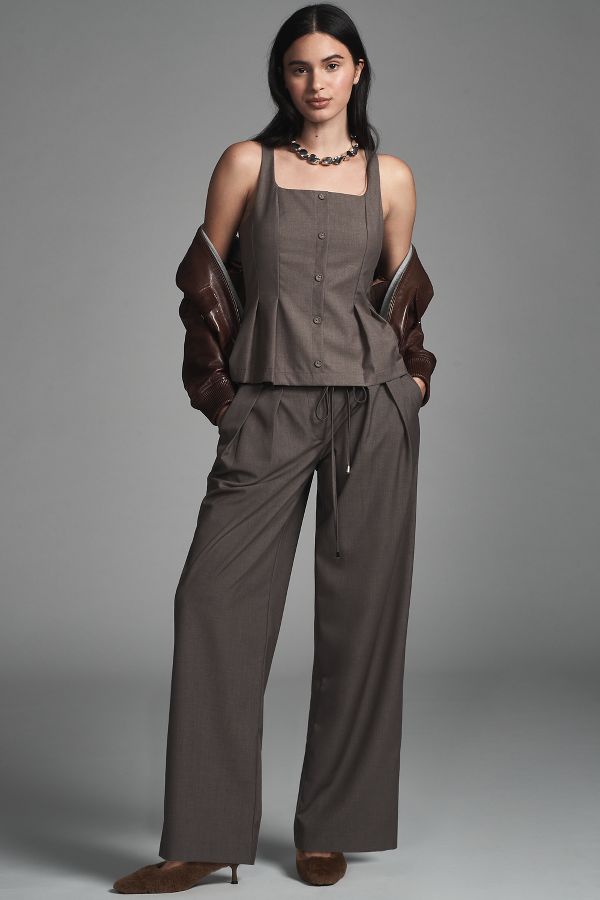 Slide View: 2: En Saison Mirabella Tie-Waist Wide-Leg Trousers