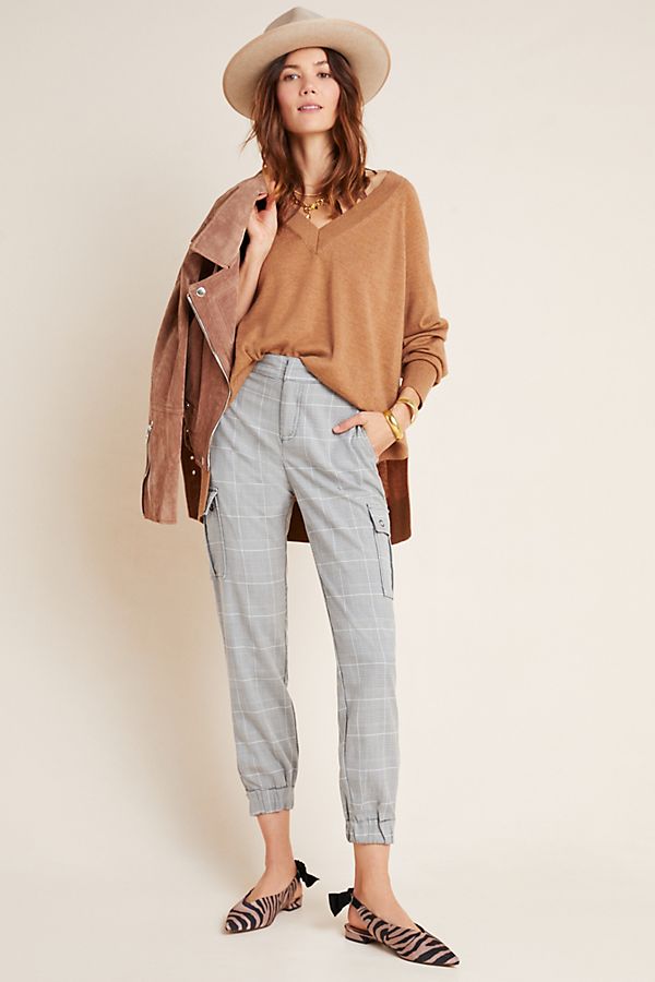 Slide View: 1: Sanctuary Plaid Cargo Joggers