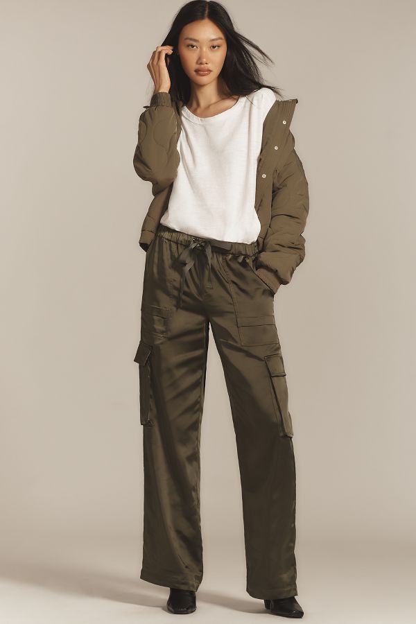 Slide View: 1: Sanctuary Satin Cargo Pants