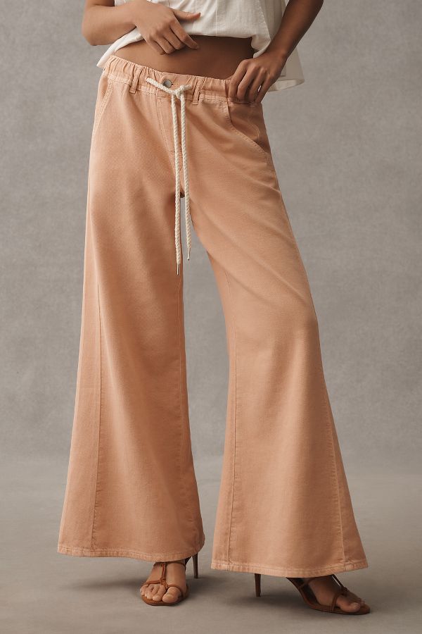 Slide View: 3: The Adi Mid-Rise Relaxed Flare Pants by Pilcro: Pull-On Edition